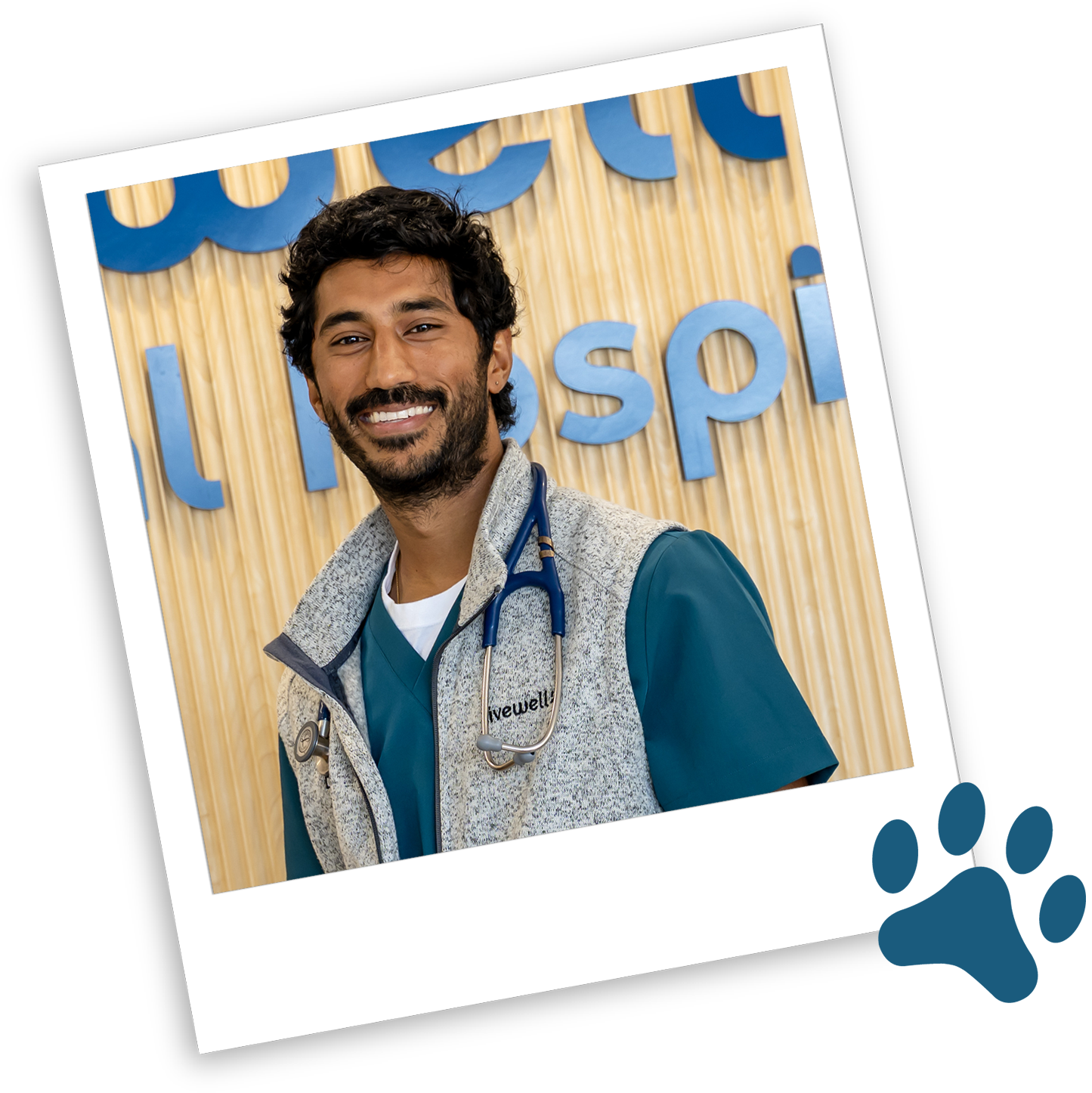 Photo of Dr. Raaj in a polaroid